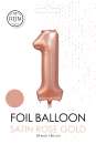 XXL Folienballon Zahl 1 Satin Rosegold